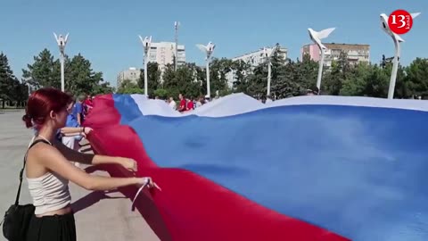 Russia's Flag Day marked in Russian-controlled Mariupol and Crimea