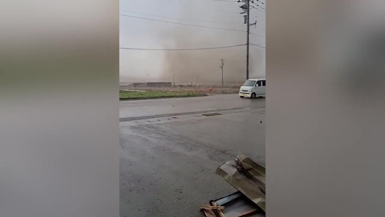 A Tornado Hits Japan - Destroyed Houses in Ishikawa Prefecture