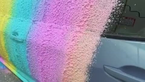 Add some colorful foam to your car wash for more visual enjoyment