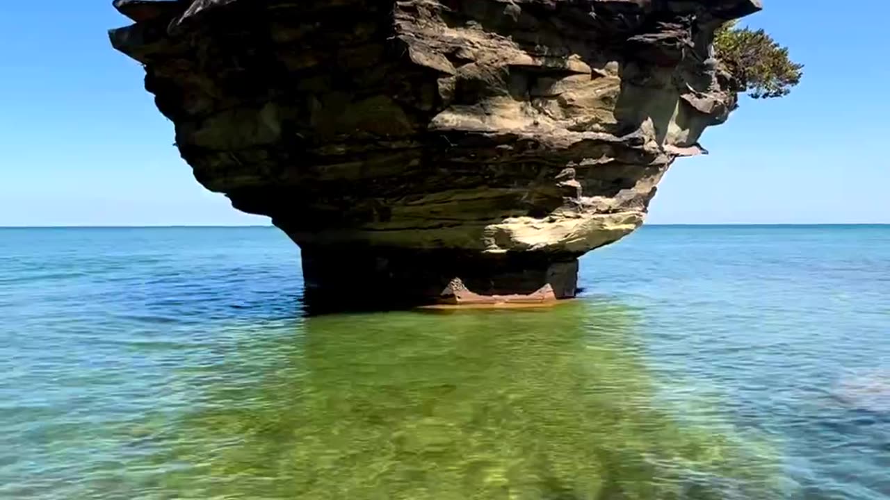 Turnip Rock Is A Natural Landmark In Michigan