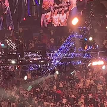 BREAKING: UFC crowd in Miami goes wild as Trump enters arena with Kid Rock and Mike Tyson....