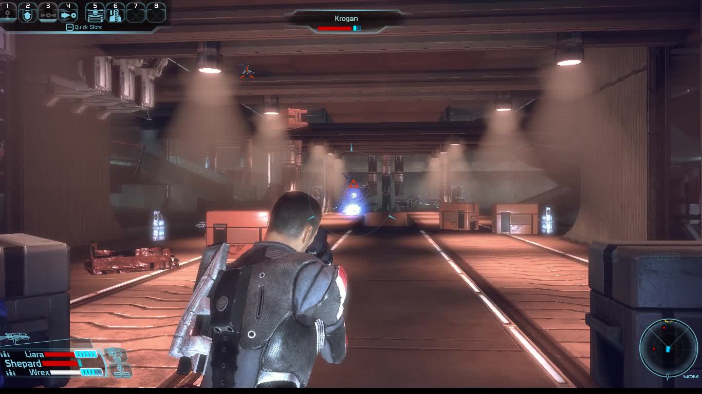 Shepard Crew Fighting Geths In Binary Helix Mass Effect Mod Game-Play