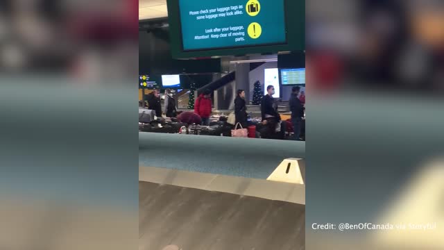 Canceled flights leave mountain of luggage