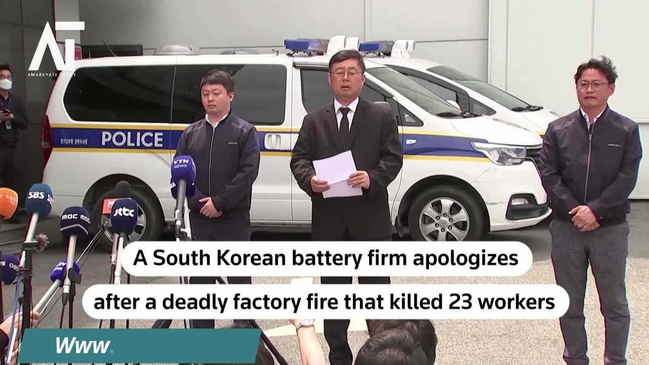 CEO Apologizes After Deadly Factory Fire in South Korea | Amaravati Today