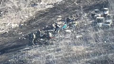 Drone Footage of Russian Burial Party Collecting Their Dead