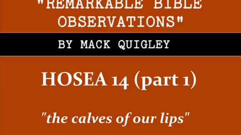 Book of Hosea (ch 14 - part 1)