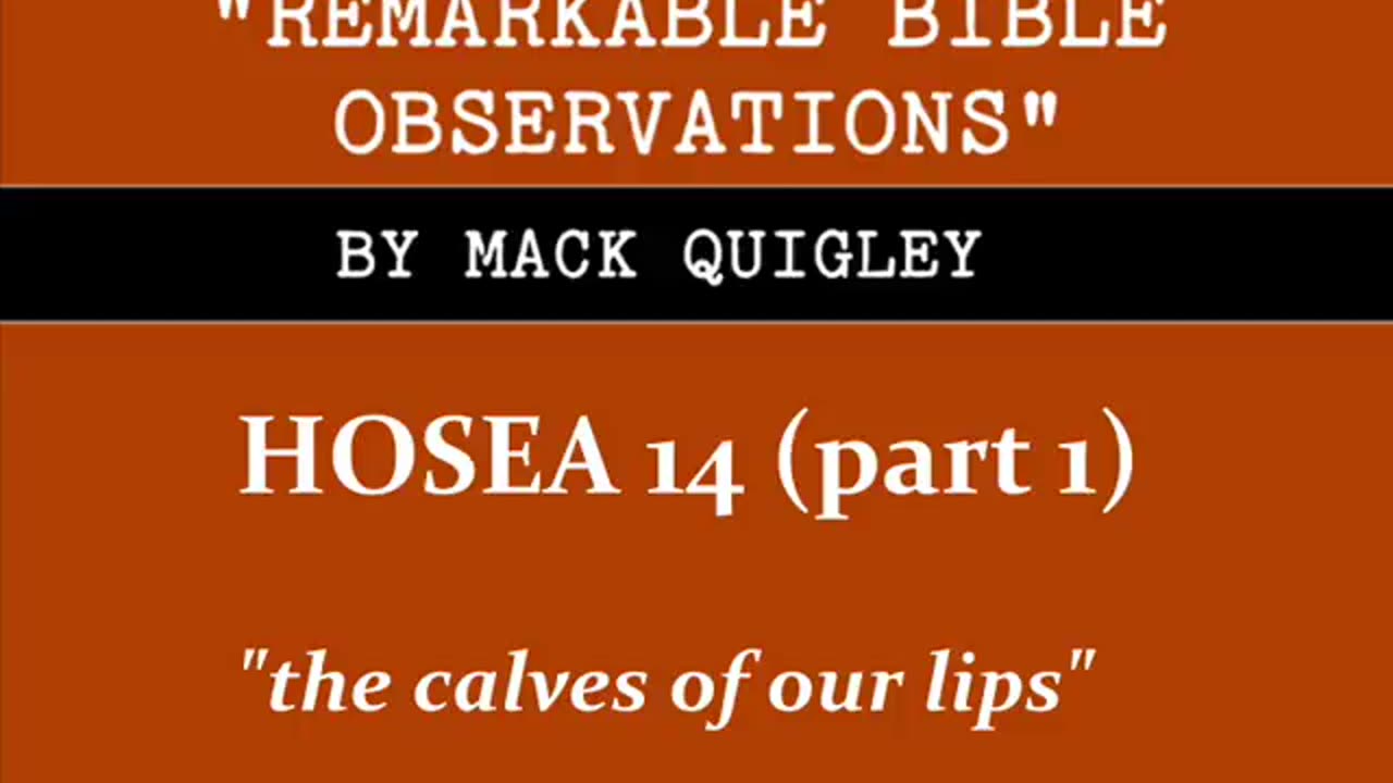 Book of Hosea (ch 14 - part 1)