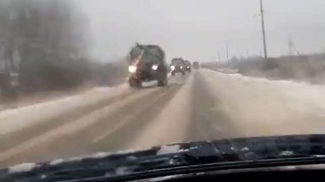 Convoy of Russian trucks in Smolensk