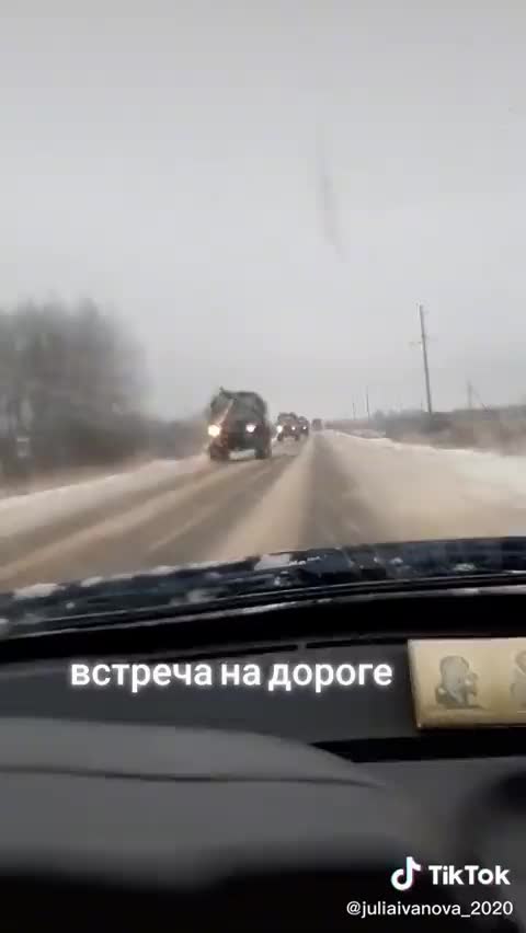 Convoy of Russian trucks in Smolensk