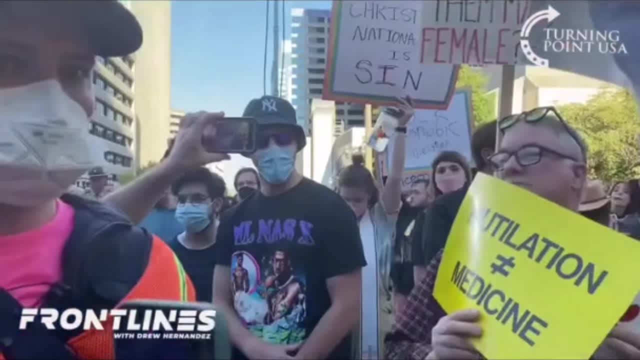 Protestor Screams Like He/She/It Is Possessed By A Demon At Walsh's Rally To End Child Mutilation