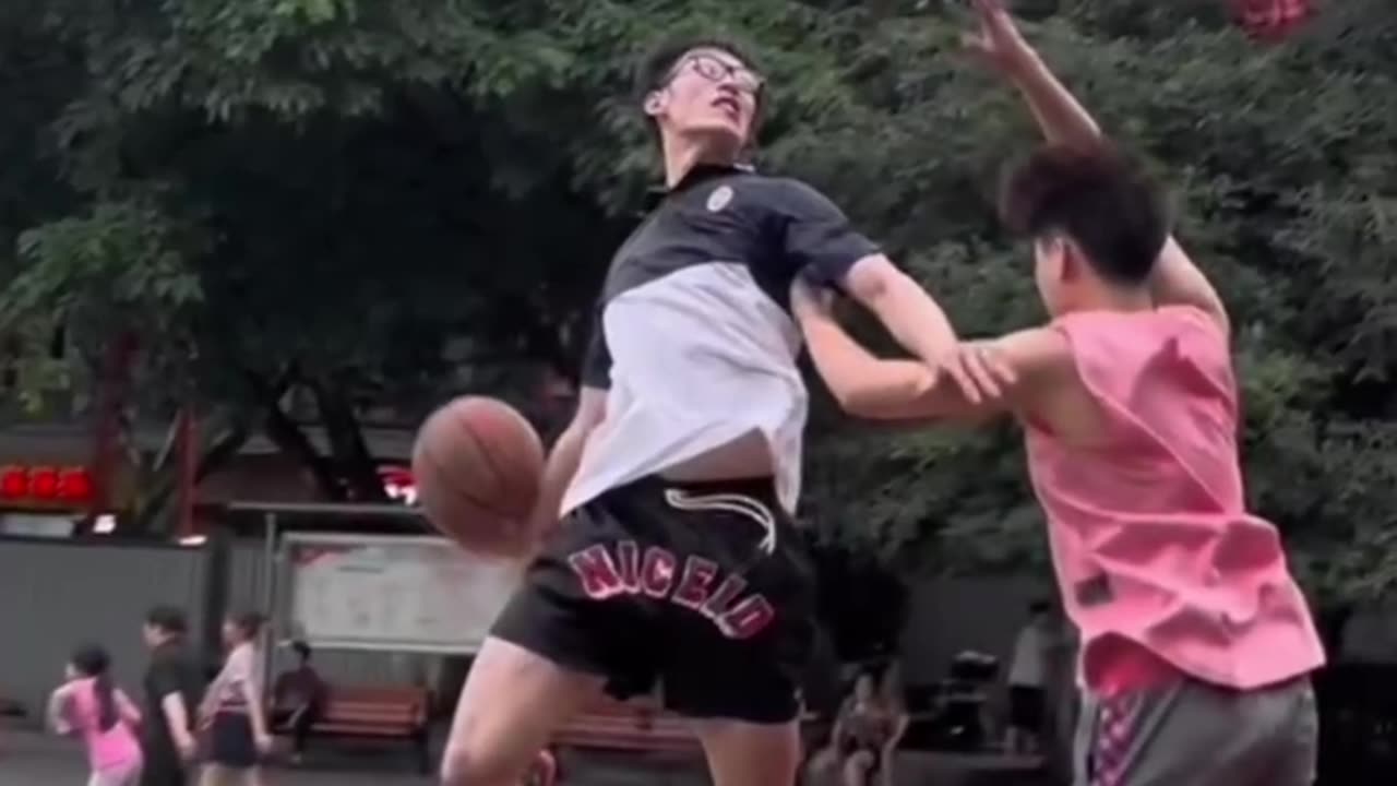 Chinese high school students play ball