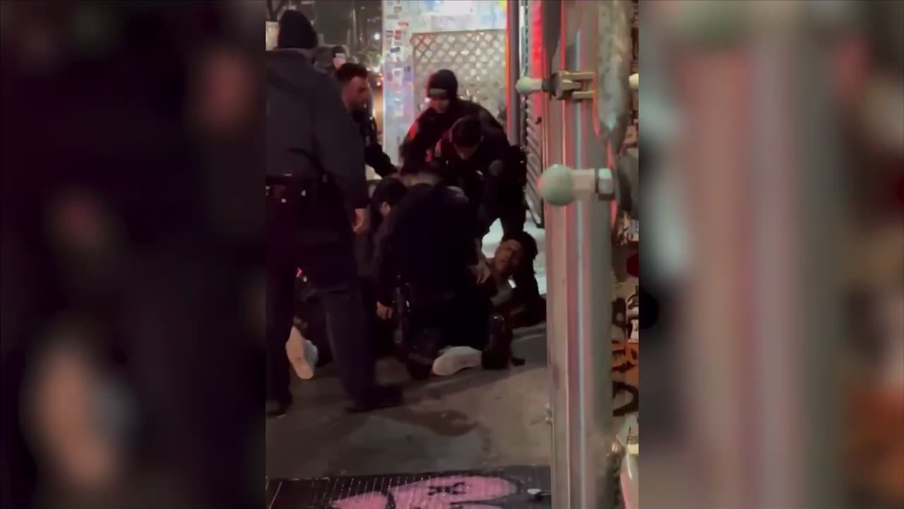 Ex-Lacrosse player 26 year old Shawndel Evans injures a NYC police officer as crowd cheers on