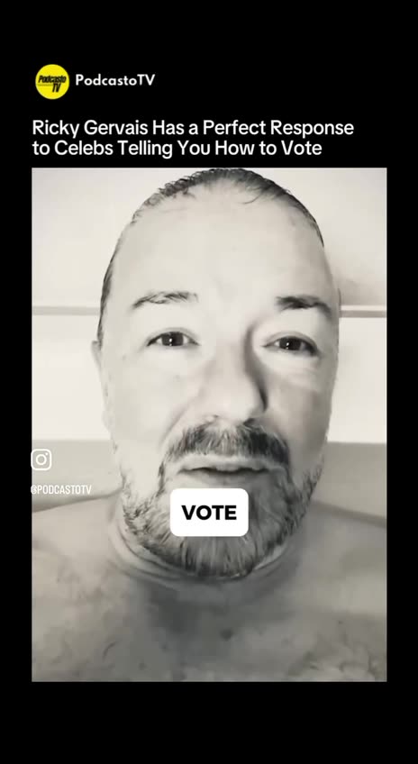 🤣 ‘Ricky Gervais Has a Perfect Response to Celebs Telling You How to Vote’