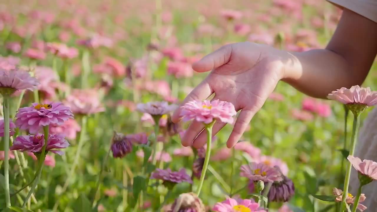 Flower woman nature stock video