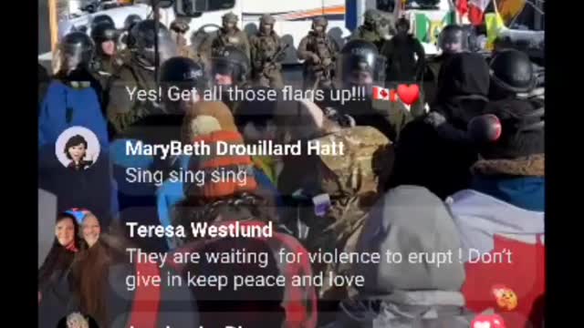 NAZI Police Moving In On Peaceful Protesters In Ottawa Right Now Feb. 18, 2022 #TrudeauForTreason