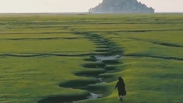 Mount Saint Michel after ebbing tide