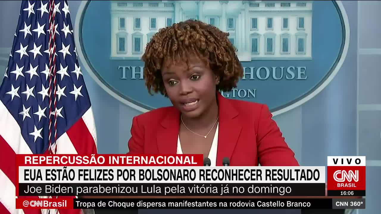 Estados Unidos estão felizes por Bolsonaro reconhecer resultado | CNN 360°