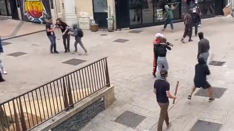 French Citizens Defend Themselves with Baseball Bats!