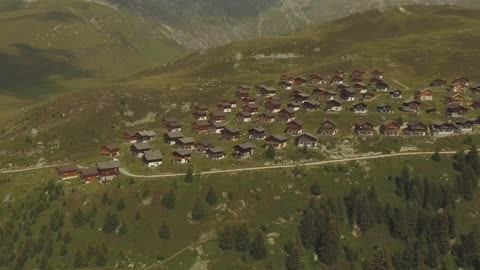 Swiss Landscape - Belalp _ Drone View _ Vertigo Effect