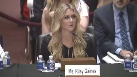 Riley Gaines speaks at hearing about shemales