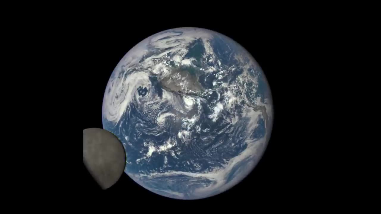 AWESOME View of the Moon Crossing the Earth.