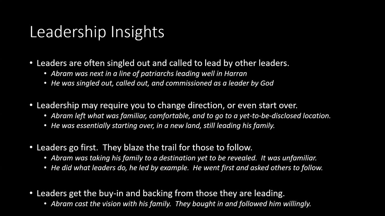 LeadershipInsights from the Bible - Genesis 12