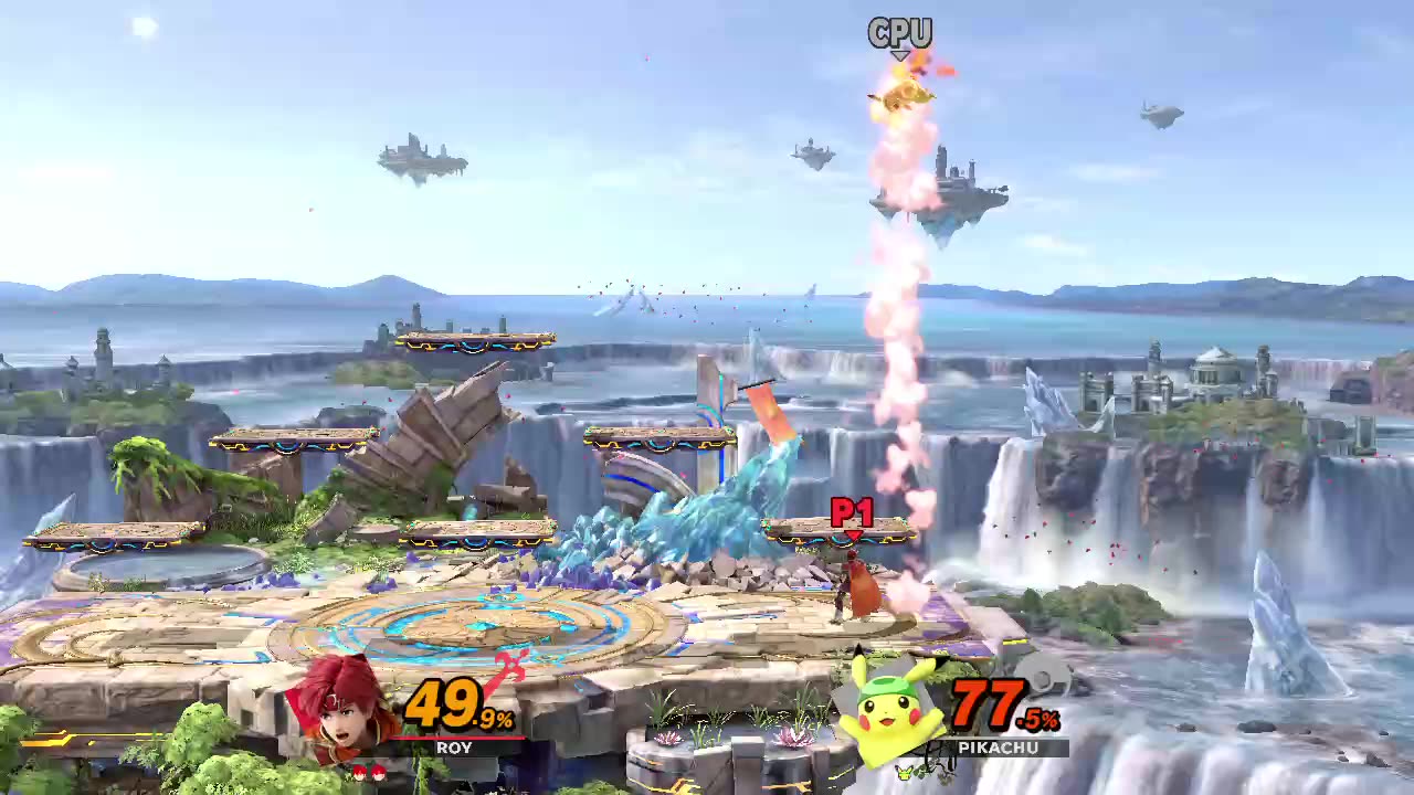 Roy Vs Pikachu on Battlefield