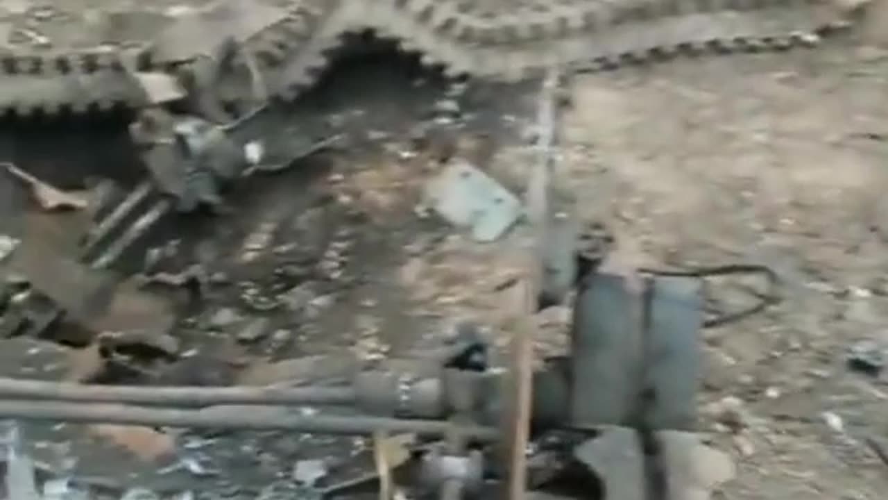 Ukrainian tank shattered