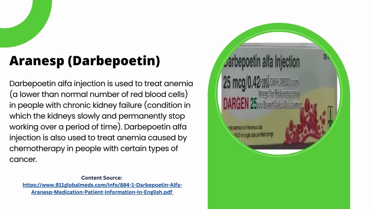 Aranesp (Darbepoetin) Injection Side Effects and Lowest Cost