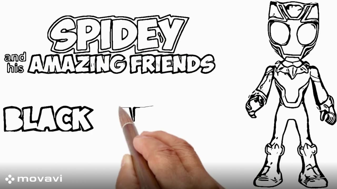 Learn how to draw Black Panther| Spidey and his amazing friends| Fun learning video for kids