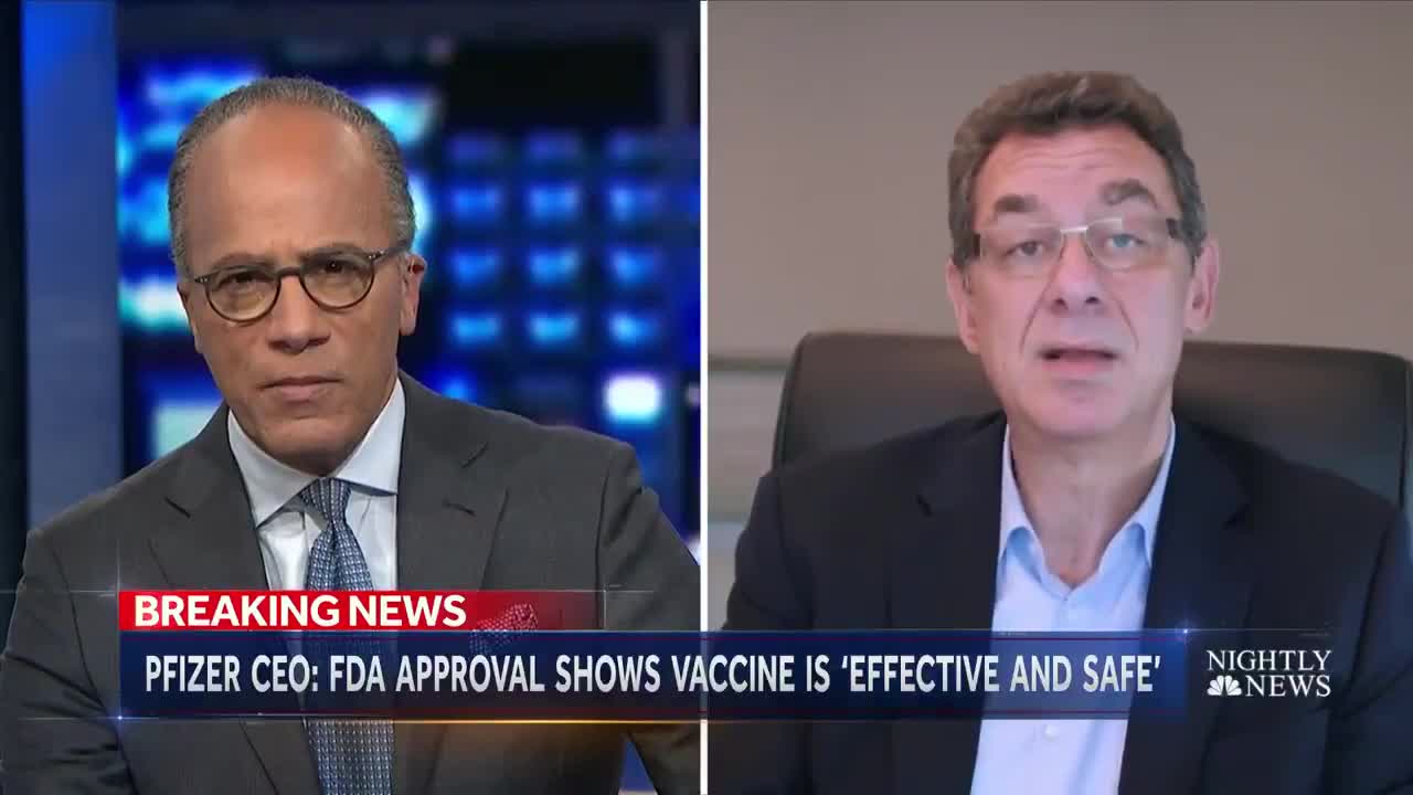 Pfizer CEO - vaccine is safe and effective and get ready for a third shot...