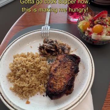 Pork Chops, Rice and Mushrooms