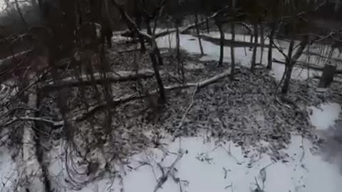 Fishing Drone Out of Frozen River