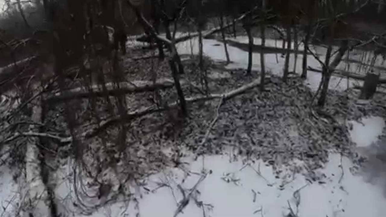 Fishing Drone Out of Frozen River