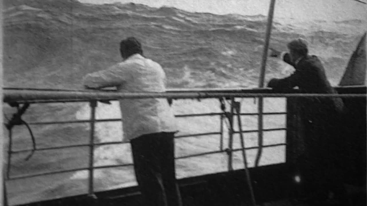 A Storm At Sea (1900 Original Black & White Film)