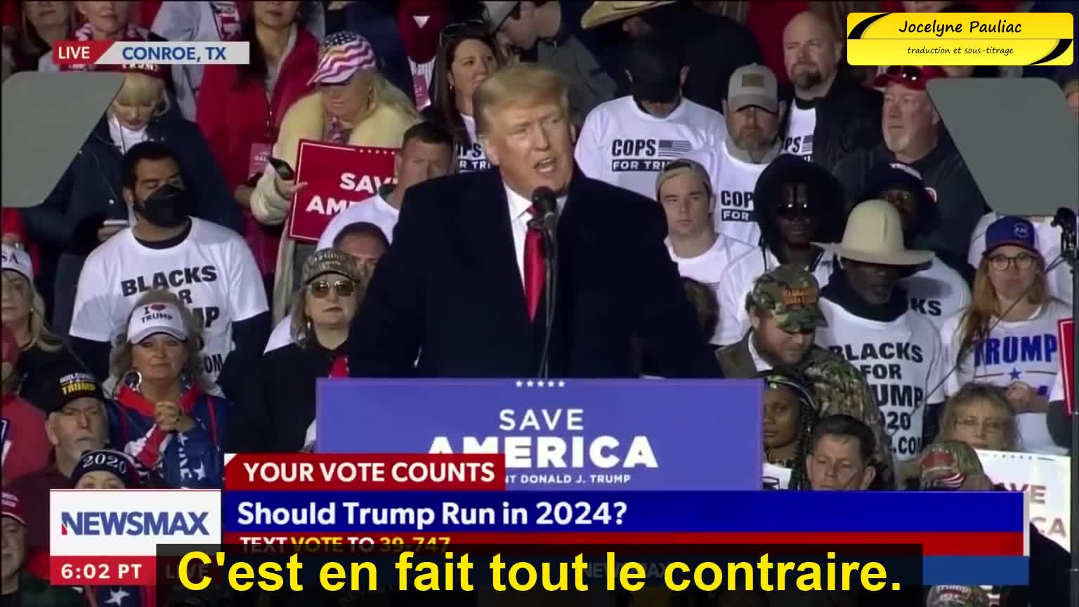 Extrait du rallye de Donald Trump le 29 janvier 2022