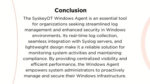 "SyskeyOT Windows Agent: Simplifying Log Management"