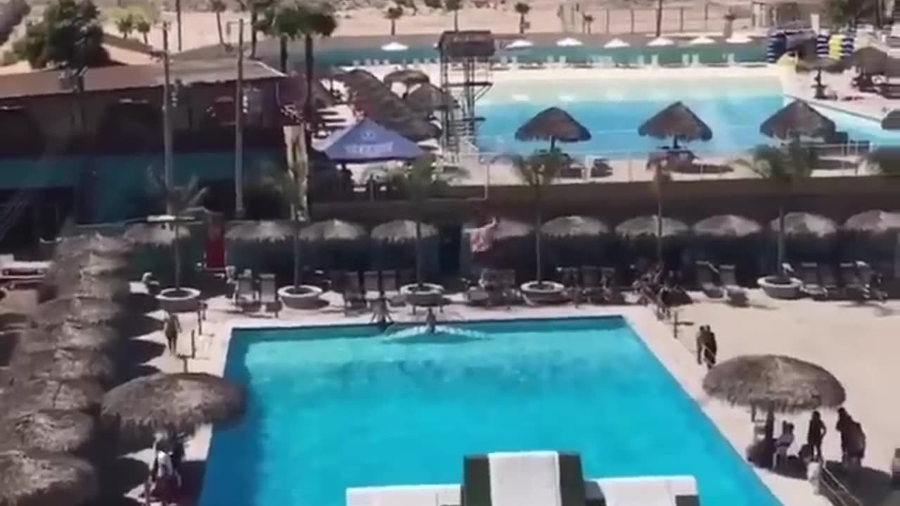 That was a big splash 😳 #comedy #humor #funny #lol #viral #waterslide #water #splash