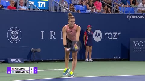 Maria Sakkari hit a ball into the crowd, leading to a heated argument with Danielle Collins