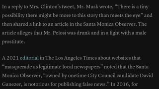 ELON MUSK TWEETS THEN DELETES PELOSI ATTACK CONSPIRACY THEORY