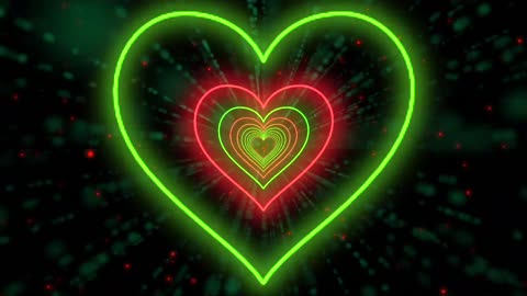 190. Heart Tunnel ❤️💚 Heart Background Neon Heart Nikolausherz