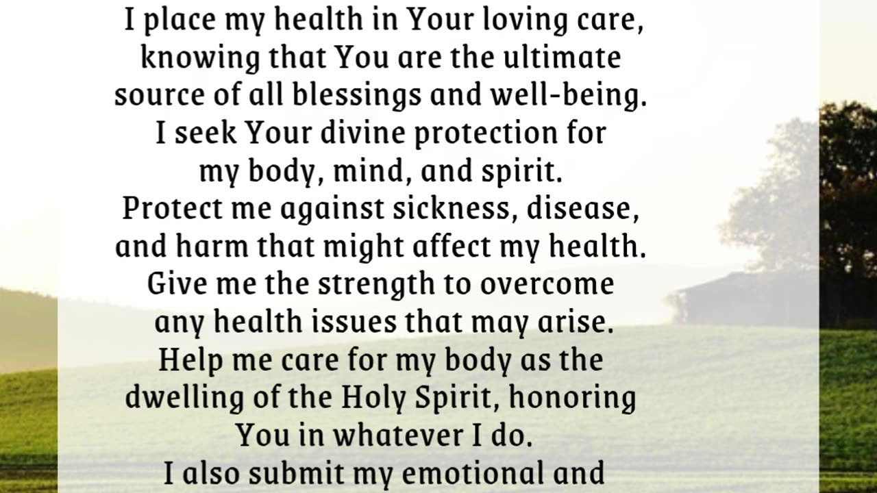 Prayer For Good Health | Good Health Prayer