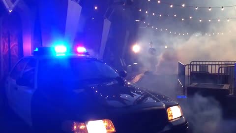 Cop Car in Smokey Alley