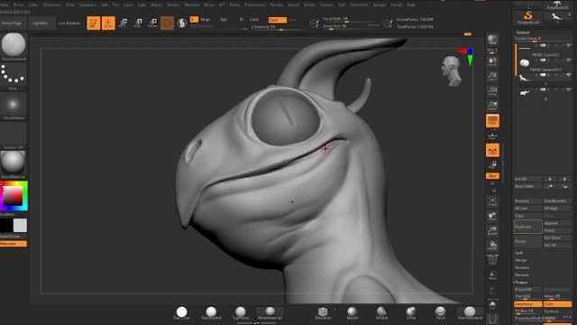 [Zbrush] Sculpting a baby dinosaur 10