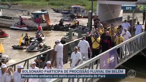 Bolsonaro participa do Círio de Nazaré em Belém, no Pará | SBT Brasil (08/10/22)