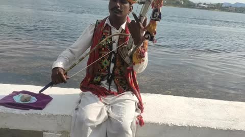 An Artist near Udaipur lake Rajasthan
