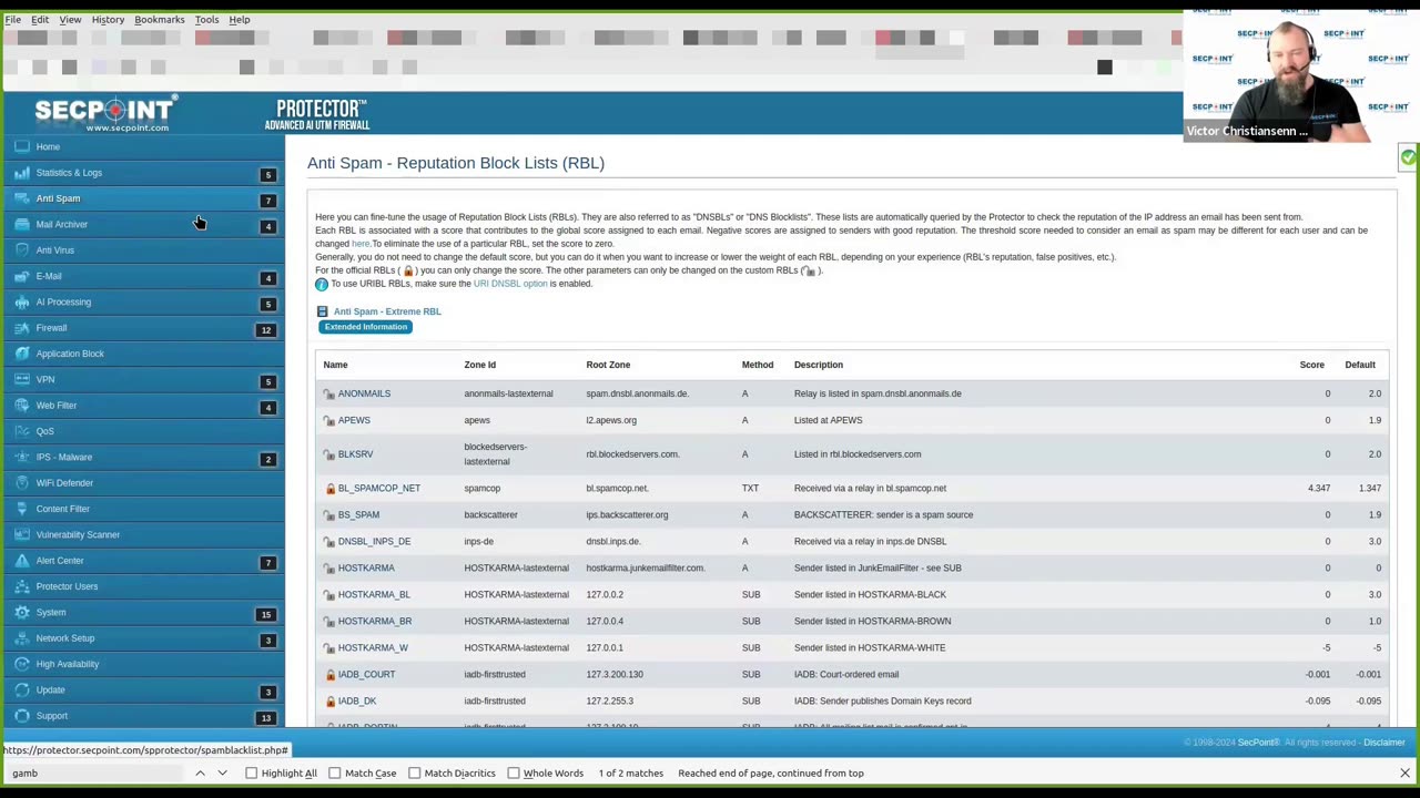 SecPoint Protector UTM Firewall with advanced AntiSpam RBL protection! Enhance your email security!