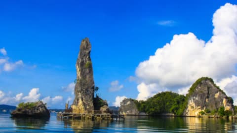 Batu pensil island at indonesia