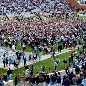 Wake Forest at UNC crowd rushed field.