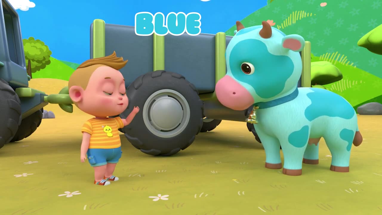 Learn colors with funny babies cows - small kids learning video & kids cartoon